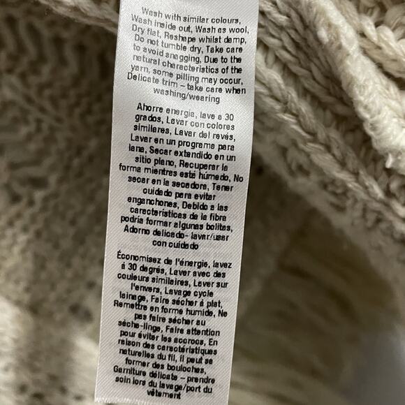 Boho Fringe Crochet Vest Size 2 To 4 Cream Miss Selfridge Open Front Hippie - Picture 6 of 6